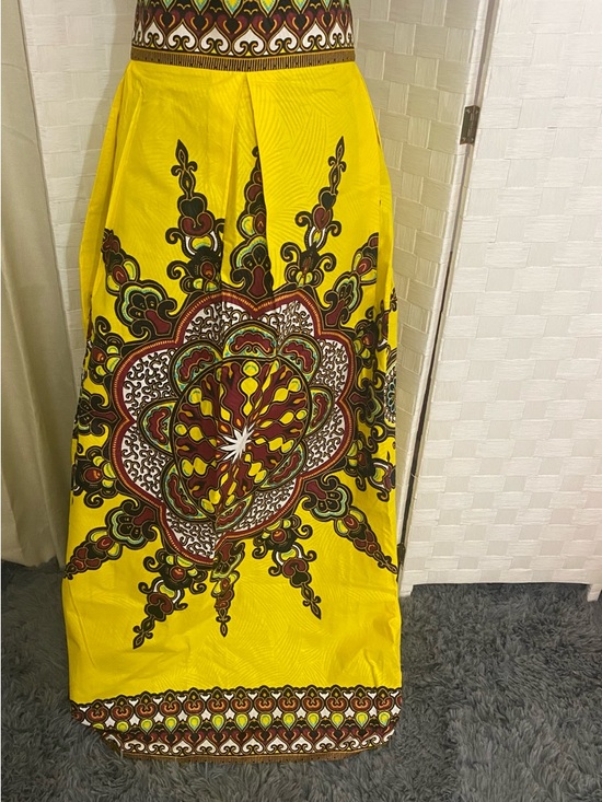 Dresses & Skirts - Vibrant Yellow African Print Maxi Skirt
